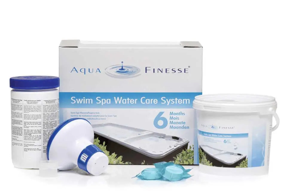 AquaFinesse Swimspa Water Care Box voor helder en zacht water, effectief onderhoud zonder pomp jacuzzi, Aqua Finesse.