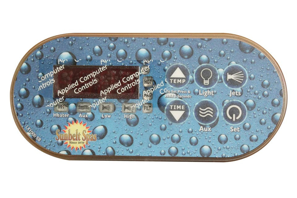 Top-Seitenblende SMTD 1000 - Licht, Aux, Jets 1, Jets 2, Temp, Zeit, Set