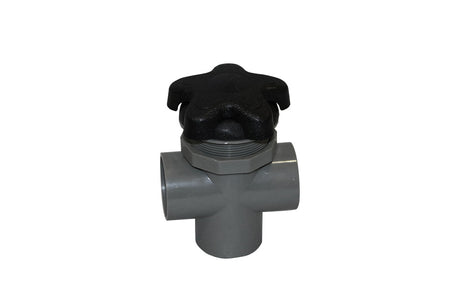 Passion | Diverter Valve 1 1/2" S x 1 1/2" S x 1 1/2" S met zwarte sterhendel voor spa waterregeling Passion
